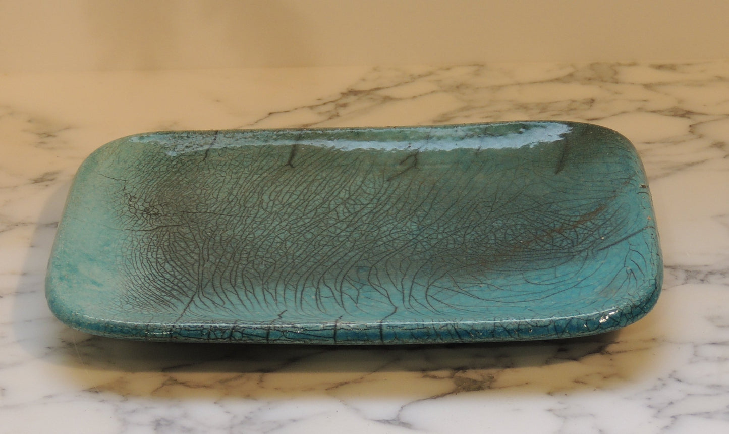Raku fired earthenware tray