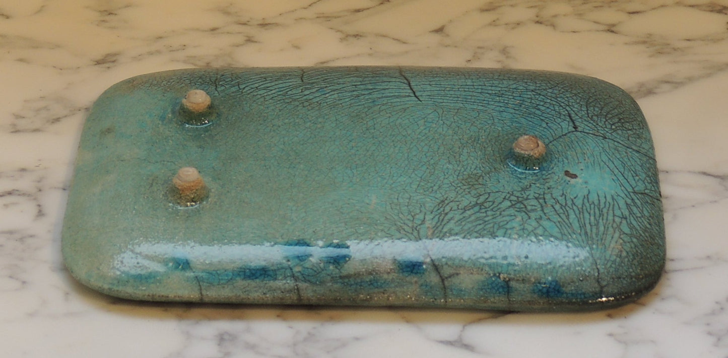 Raku fired earthenware tray